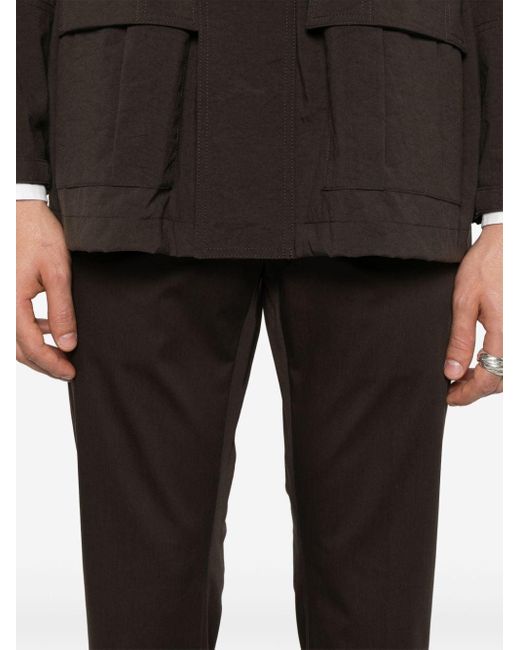 PT Torino Black Slim-cut Chino Trousers for men