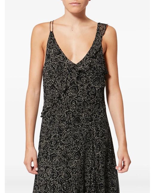 Isabel Marant Black Luxie Geometric-Pattern Maxi Dress