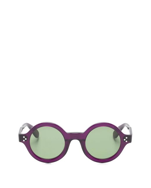 Lesca Purple Saga Round-Frame Sunglasses