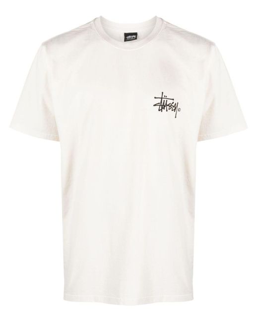 Stussy White Text-print Cotton T-shirt for men