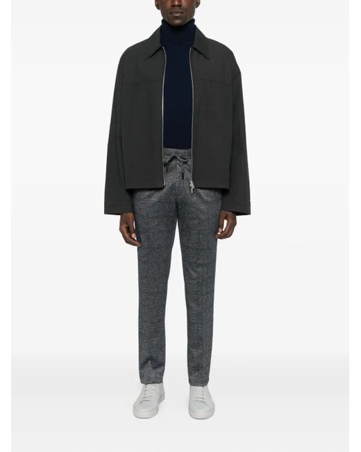 Karl Lagerfeld Black Textured Drawstring Trousers for men
