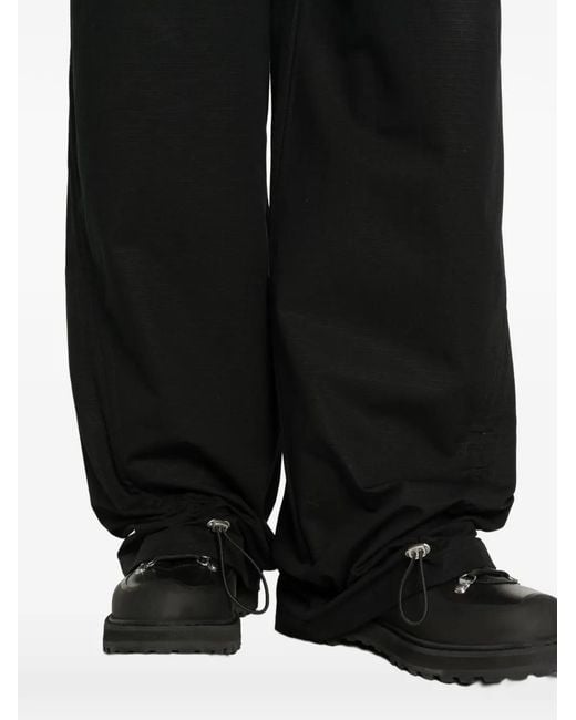 Reese Cooper Black Pleated Ripstop Trousers for men