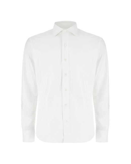 Alessandro Gherardi White Spread-Collar Long-Sleeve Shirt for men