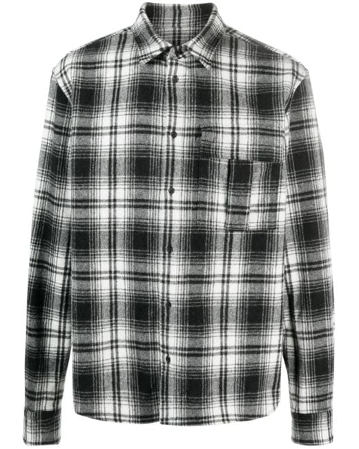 DSquared² Gray Plaid-Check Shirt Jacket for men