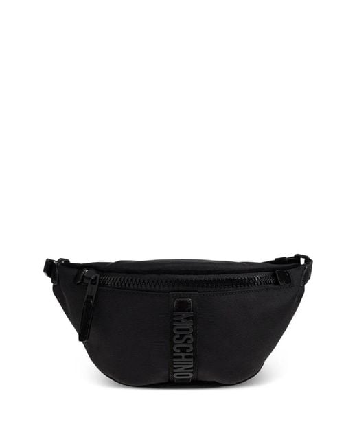 Moschino Black Logo Zip Belt Bag for men