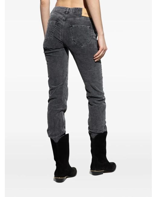 Isabel Marant Blue Cordhose mit Logo-Patch