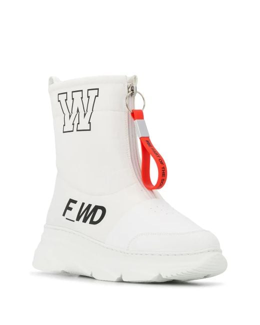 F_WD White Ankle Boots