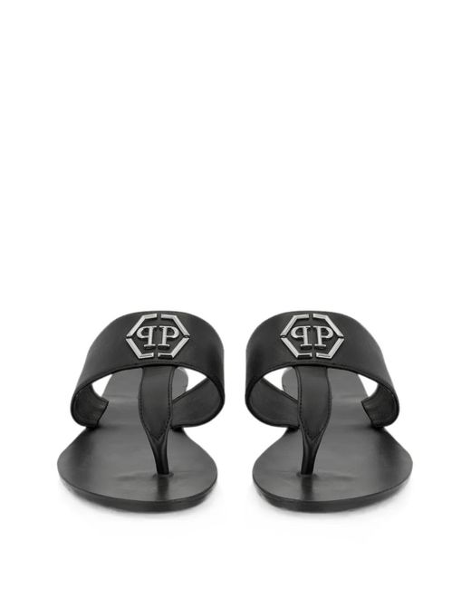 Philipp Plein Black Sandales En Cuir for men