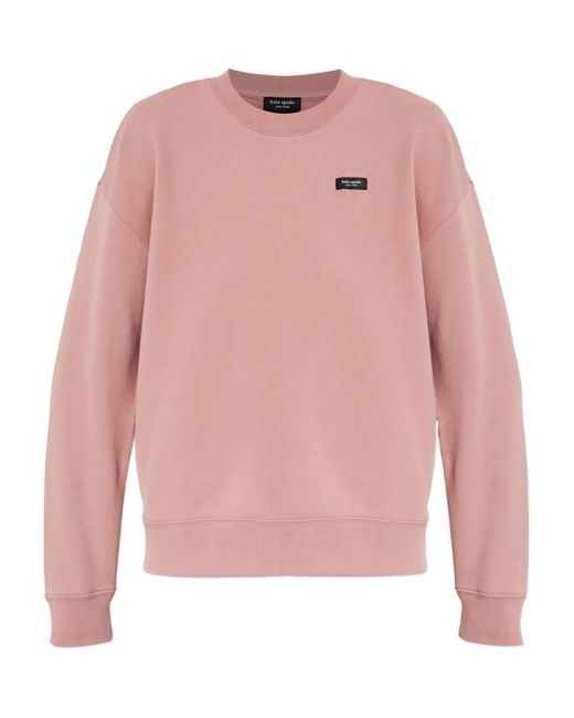 Kate Spade Pink Logo-Patch Sweatshirt