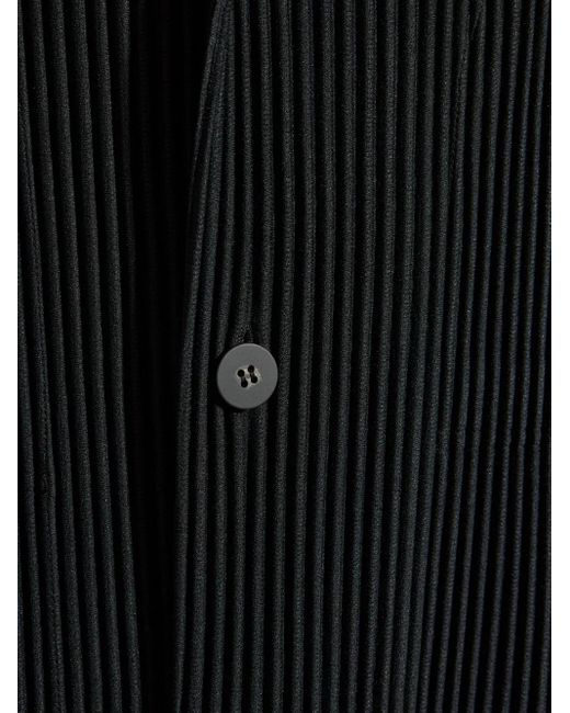Homme Plissé Issey Miyake Black Pleated Coat for men