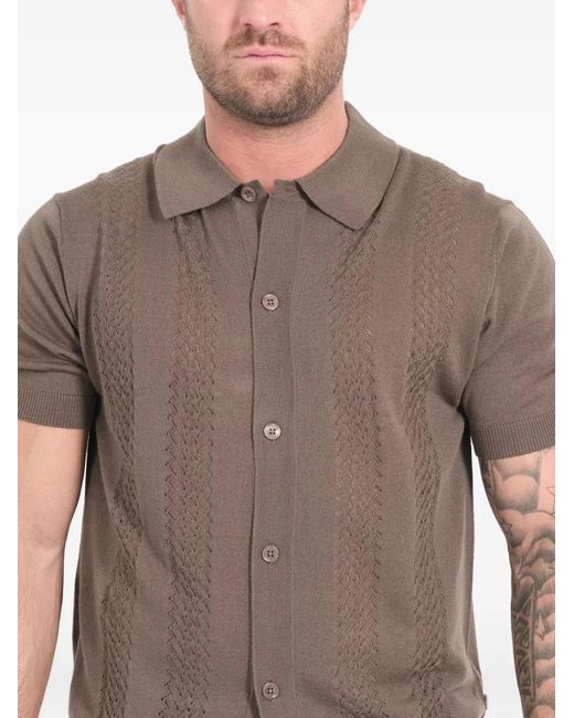 NN07 Gray Thor Button Pattern Shirt for men