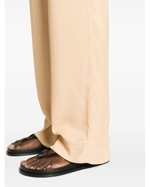 Jil Sander Natural High-Waisted Straight-Leg Trousers