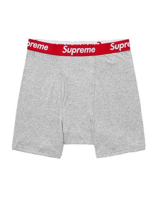 Supreme Gray Hanes Boxers (Pack Of Two) for men