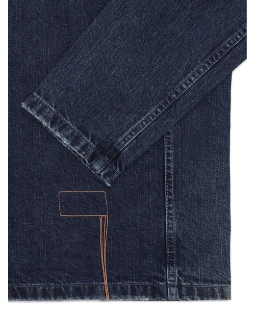 Fortela Blue Clays Patch-Pocket Denim Jacket for men