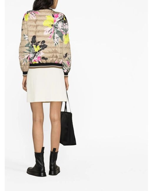 Herno Pink Beta Flower Padded Bomber Jacket