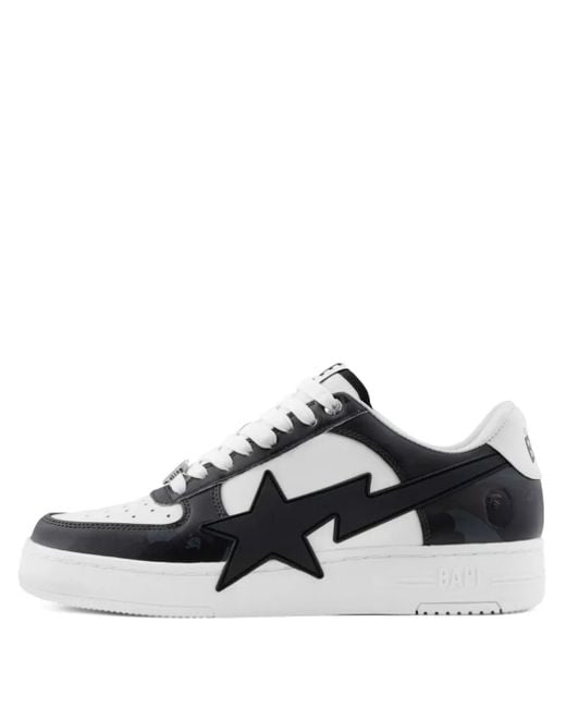 A Bathing Ape Black Star-Appliqué Sneakers for men