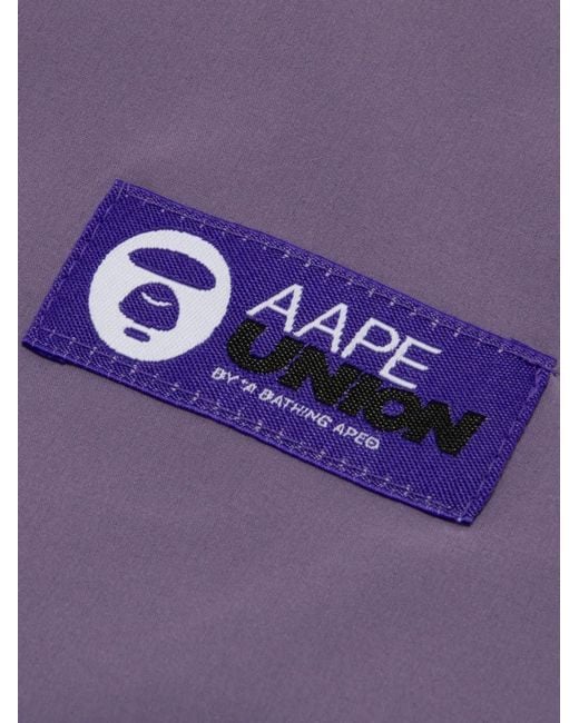 Aape By A Bathing Ape Purple Logo Hooded Jacket for men