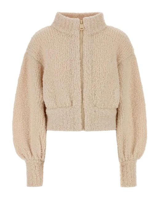Zimmermann Natural Hypnotic Bouclé Zip-Front Bomber Jacket