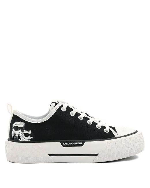 Karl Lagerfeld Black Sneakers mit Logo-Print