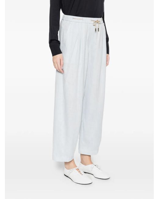 Herno White Drawstring Trousers
