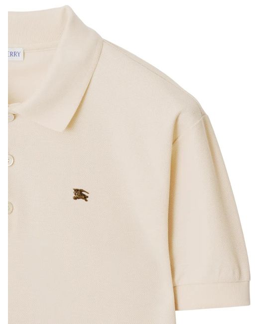 Burberry White Metal Ekd Cotton Polo Shirt for men