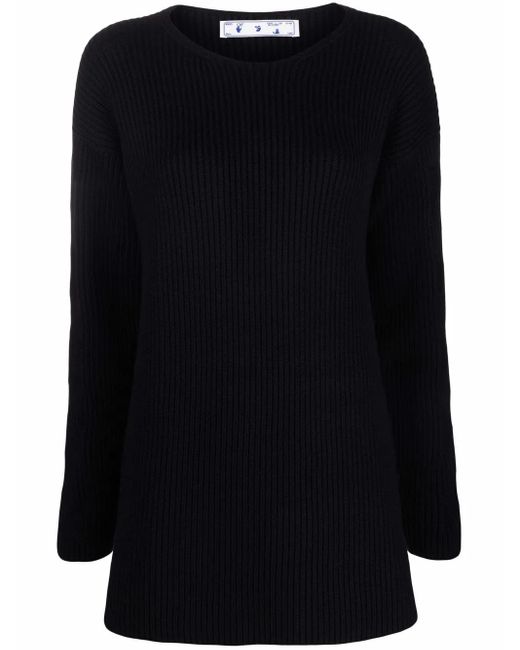 Off-White c/o Virgil Abloh Black Ribbed-Knit Wool Jumper