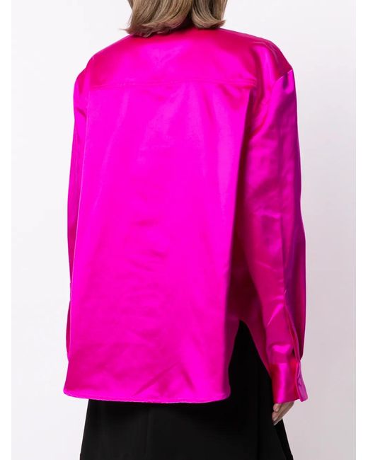 Alex Perry Pink Duchesse Satin Boxy Shirt