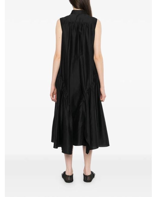 JNBY Black Sleeveless Gathered Dress