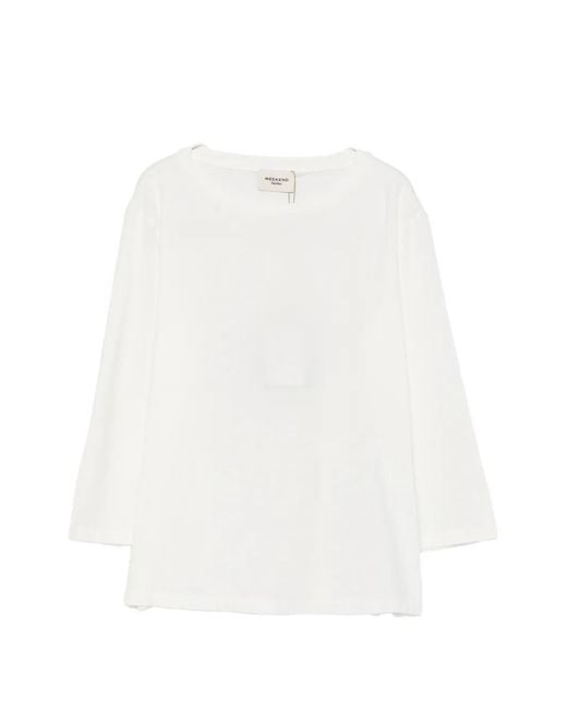 Weekend by Maxmara White Boat-Neck Three-Quarter-Sleeve Top