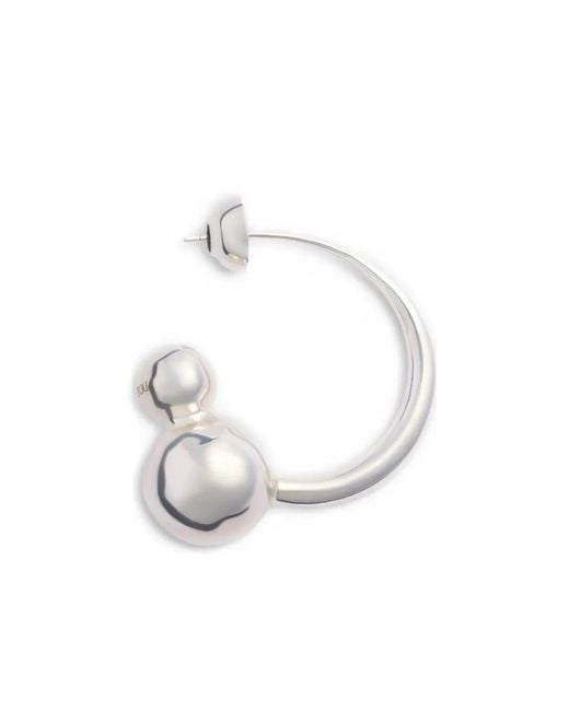 Patou White Mercury Hoop Earring