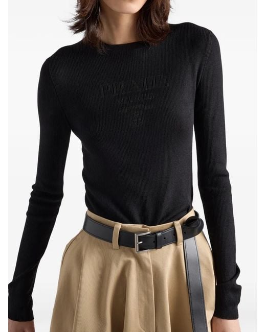 Prada Black Crew-Neck Sweater