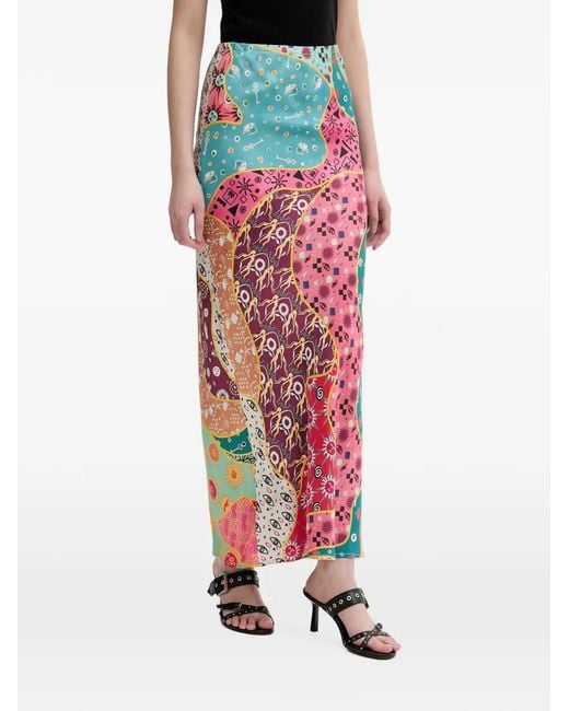 Never Fully Dressed Red Morocco Dorris Midi Skirt