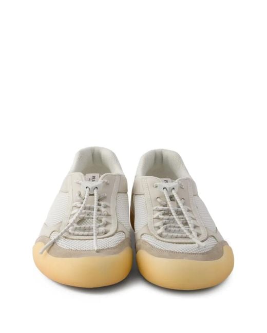 Prada White Speedrock Panelled Sneakers for men
