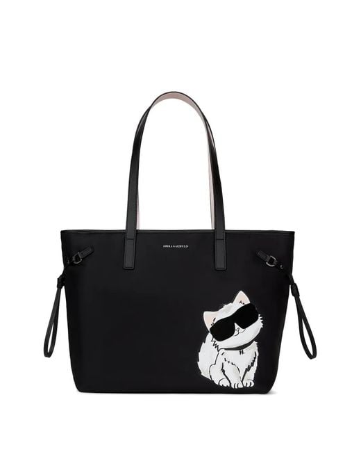 Karl Lagerfeld Black Ikon Choupette Tote Bag