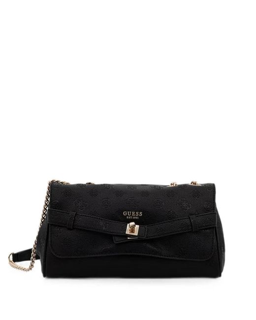 Guess Black Ella Twist-Lock Shoulder Bag