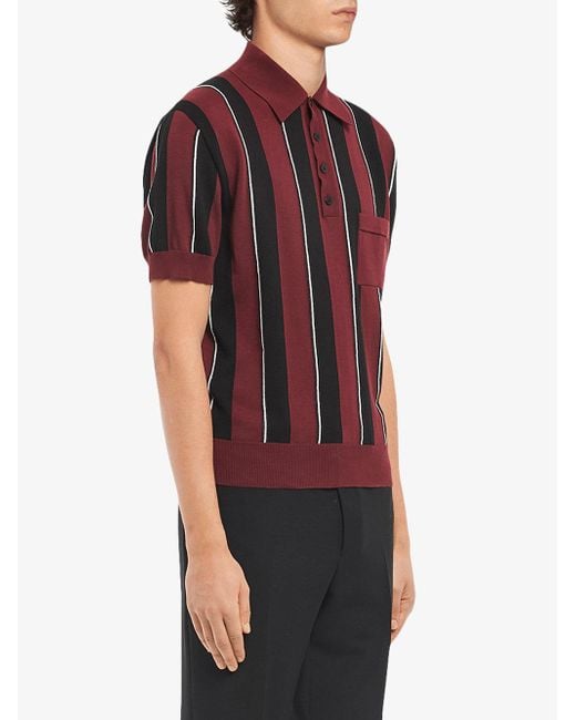 Prada striped cheap polo shirt