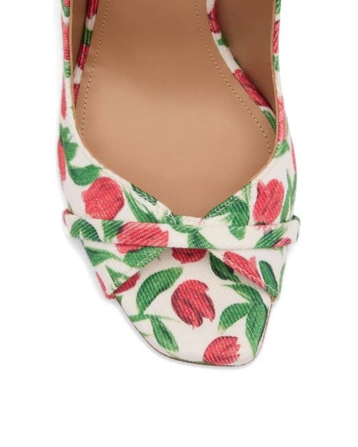 Malone Souliers White Tulip Print Sandals