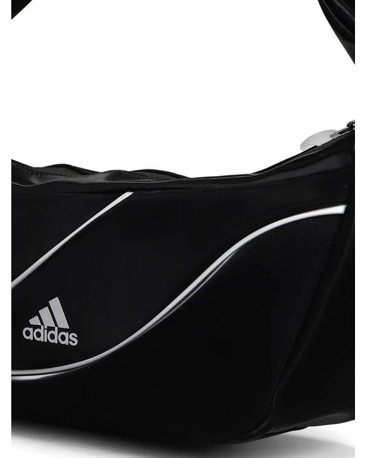 Adidas Black Logo-Print Zip-Fastening Tote Bag