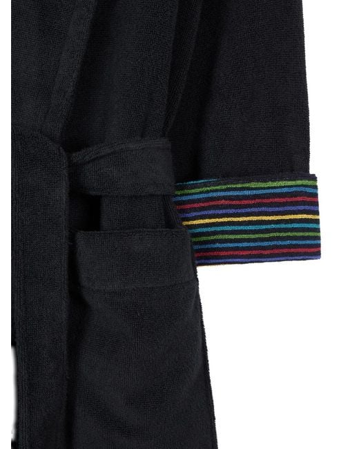 Paul Smith Black Zebra-Embroidered Robe for men