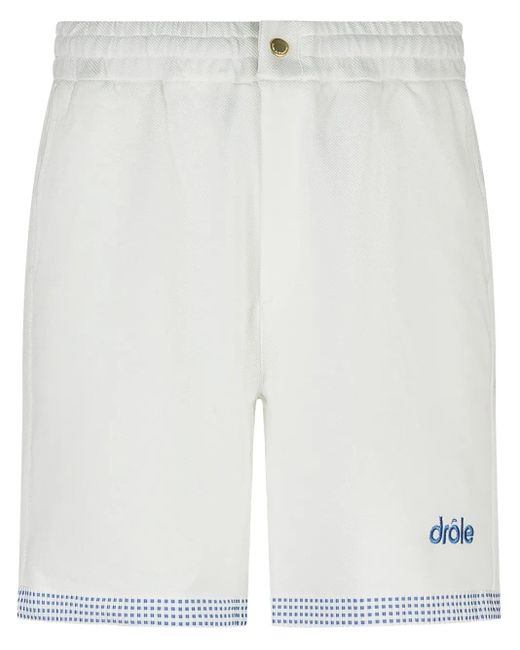 Drole de Monsieur White Cotton Shorts for men