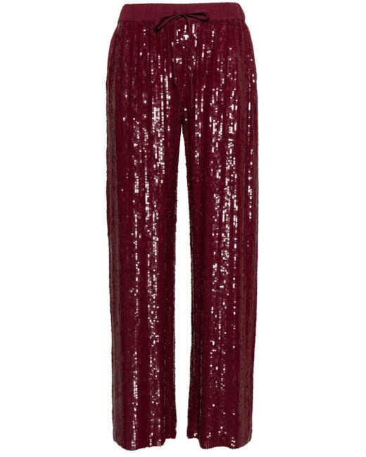 P.A.R.O.S.H. Red Sequin Straight-leg Trousers