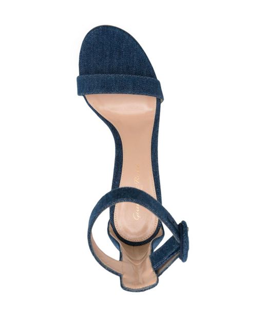 Gianvito Rossi Blue Portofino 85mm Denim Sandals