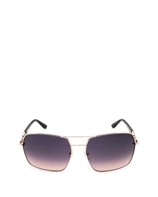 Guess Purple Rectangle-Frame Sunglasses