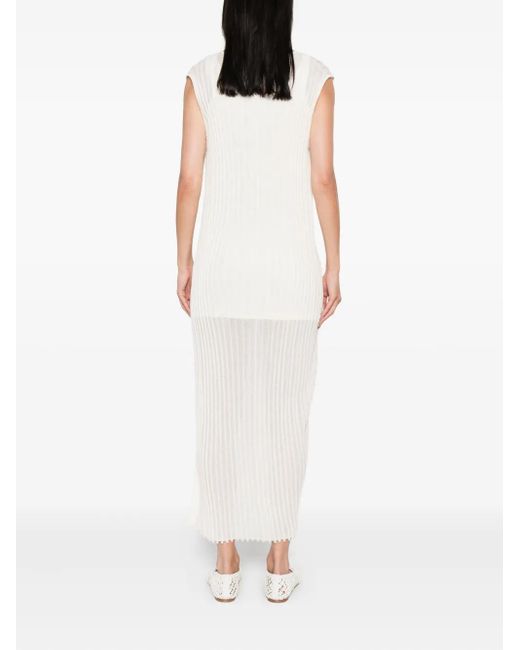 Loulou de Saison Ada ノースリーブ プリーツドレス White