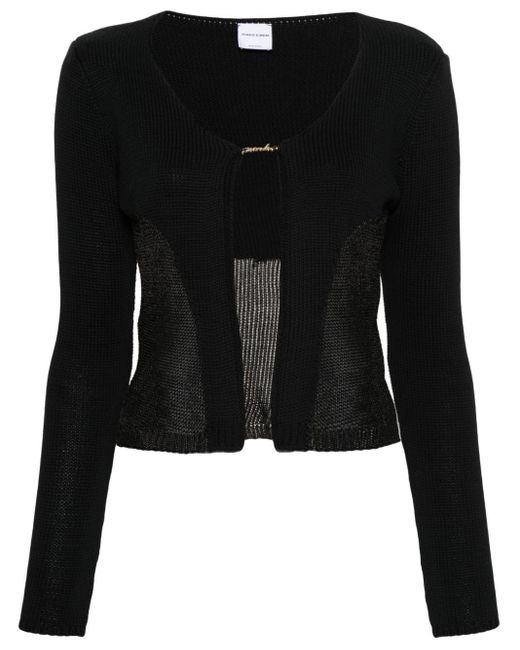 Pinko Black Logo-plaque Knitted Top