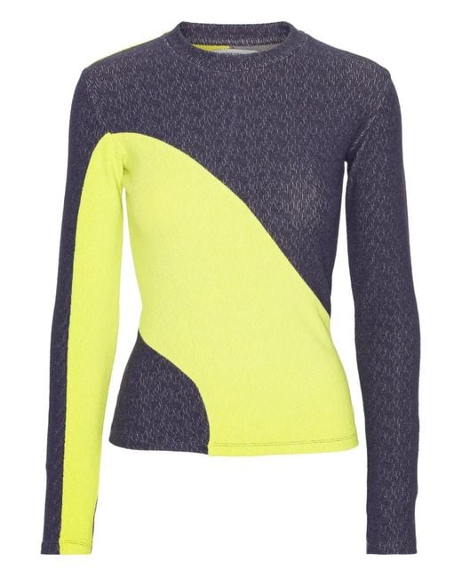 Henrik Vibskov Yellow Colour-Block Long-Sleeve T-Shirt