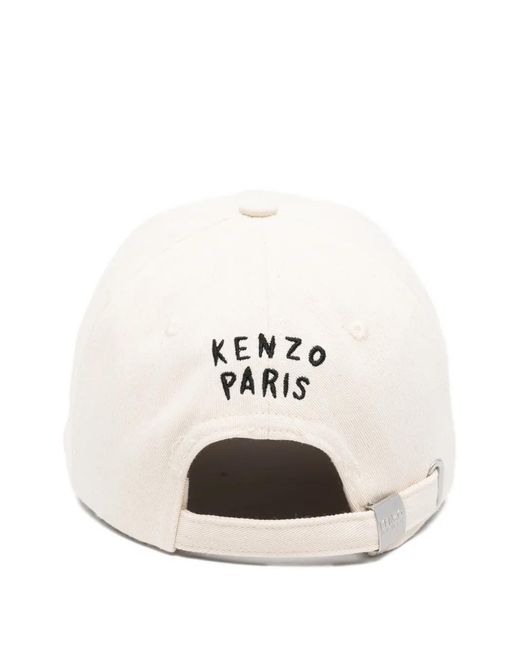 KENZO White Floral Logo Cap for men