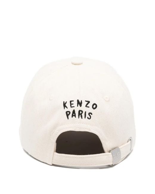 KENZO White Floral Logo Cap for men