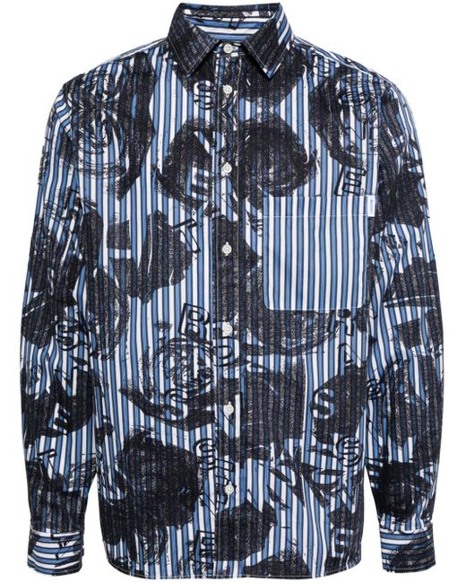 Rassvet (PACCBET) Katoenen Overhemd Met Print in het Blue voor heren