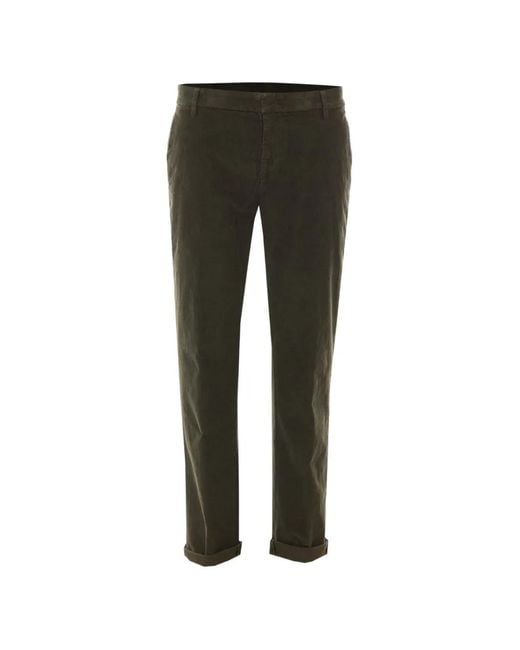 Dondup Black Corduroy Regular-Fit Trousers for men